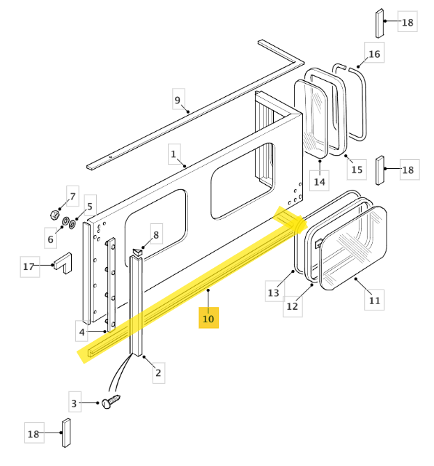 Lower seal between hardtop and seal Defender and 109 333490