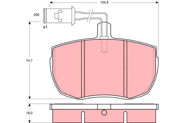 Brake Pads - Front Range Rover Classic (with Sensor)(SFP500220)(TRW)