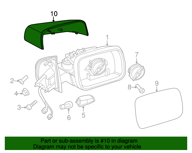 Genuine LH Mirror Cover Primed Disco 4, Range Rover Sport, Freelander 2 LR019961