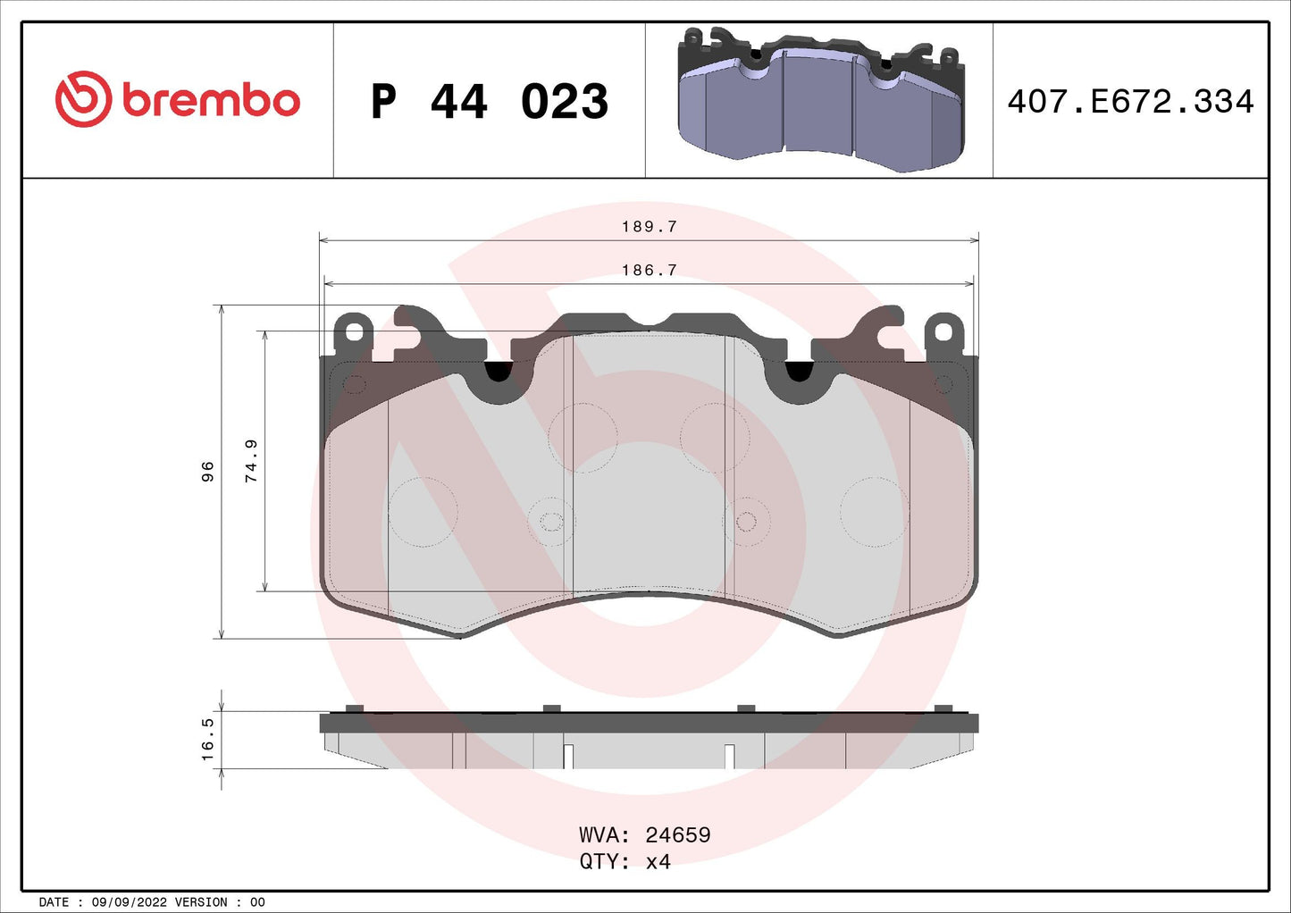 Brake Pads - Front Range Rover Sport & Full Size Range Rover with Brembo Caliper (LR114004)(Brembo)